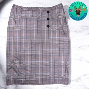 Talbots Skirt Women's 18 A-Line Long Stretch Windy Plaid Pencil Office Old Money